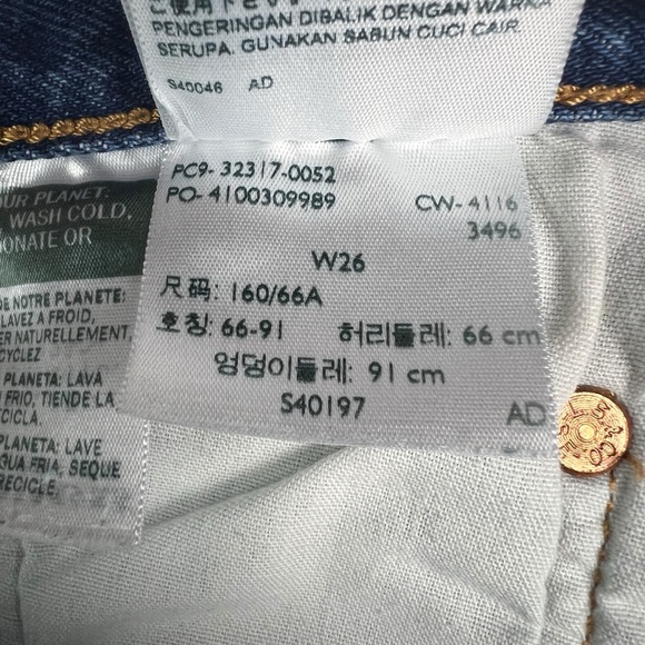 Levi's 501 Jean Shorts Womens Size 26 Distressed Denim Blue - Picture 7 of 14